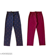 Women's printed cotton maxi pyjamas & lounge pants (2 pack), regular fit, Indian-made